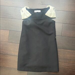 Zara Black Dress with white  Bow Accents